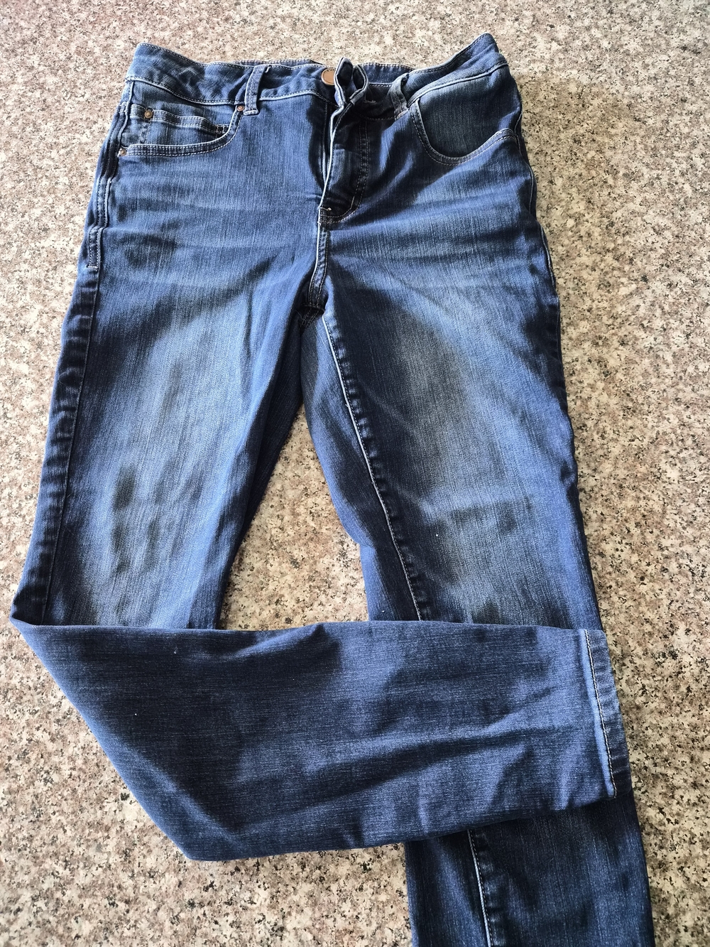 Maurices Dark Blue Skinny Jeans with Faded Wash